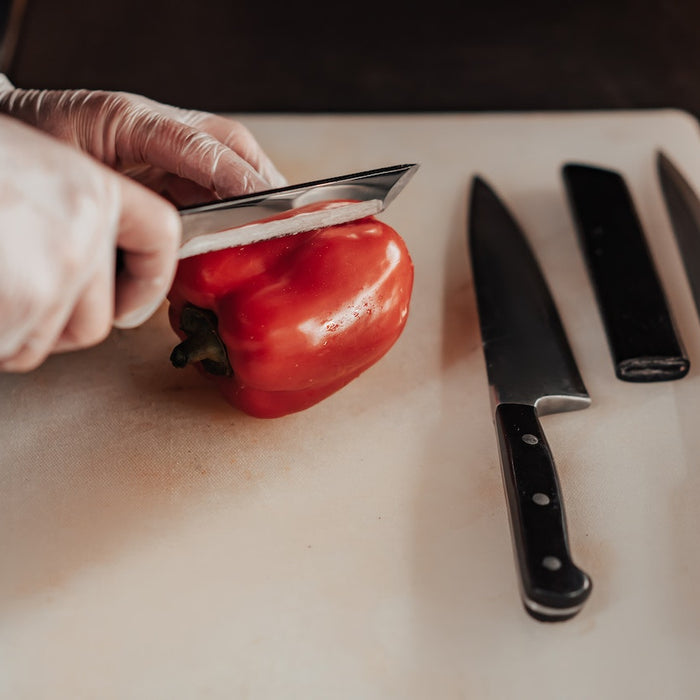 chopping veggies