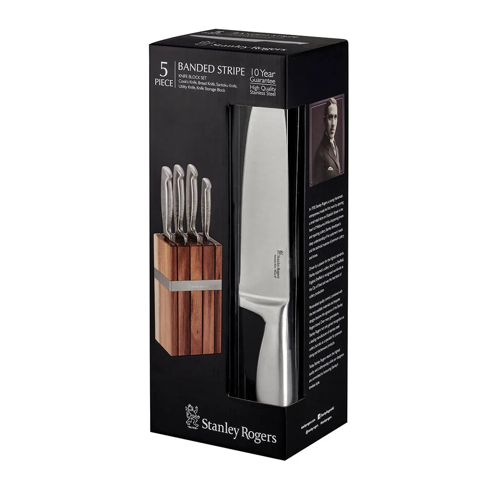 Stanley Rogers Banded 5 Piece Knife Block