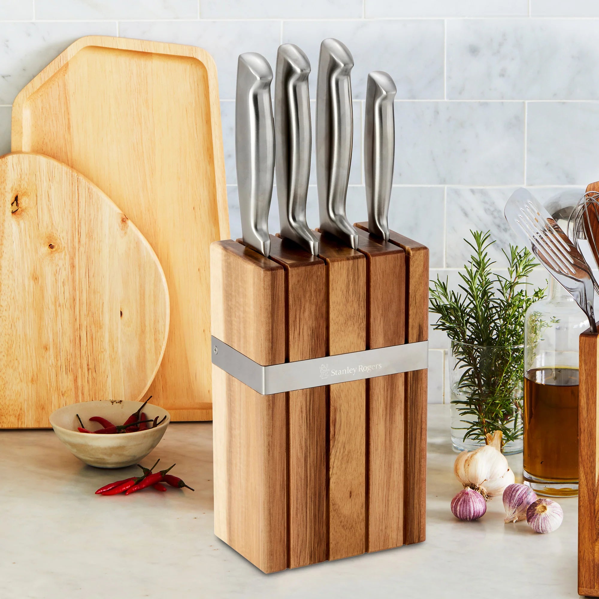 Stanley Rogers Banded 5 Piece Knife Block