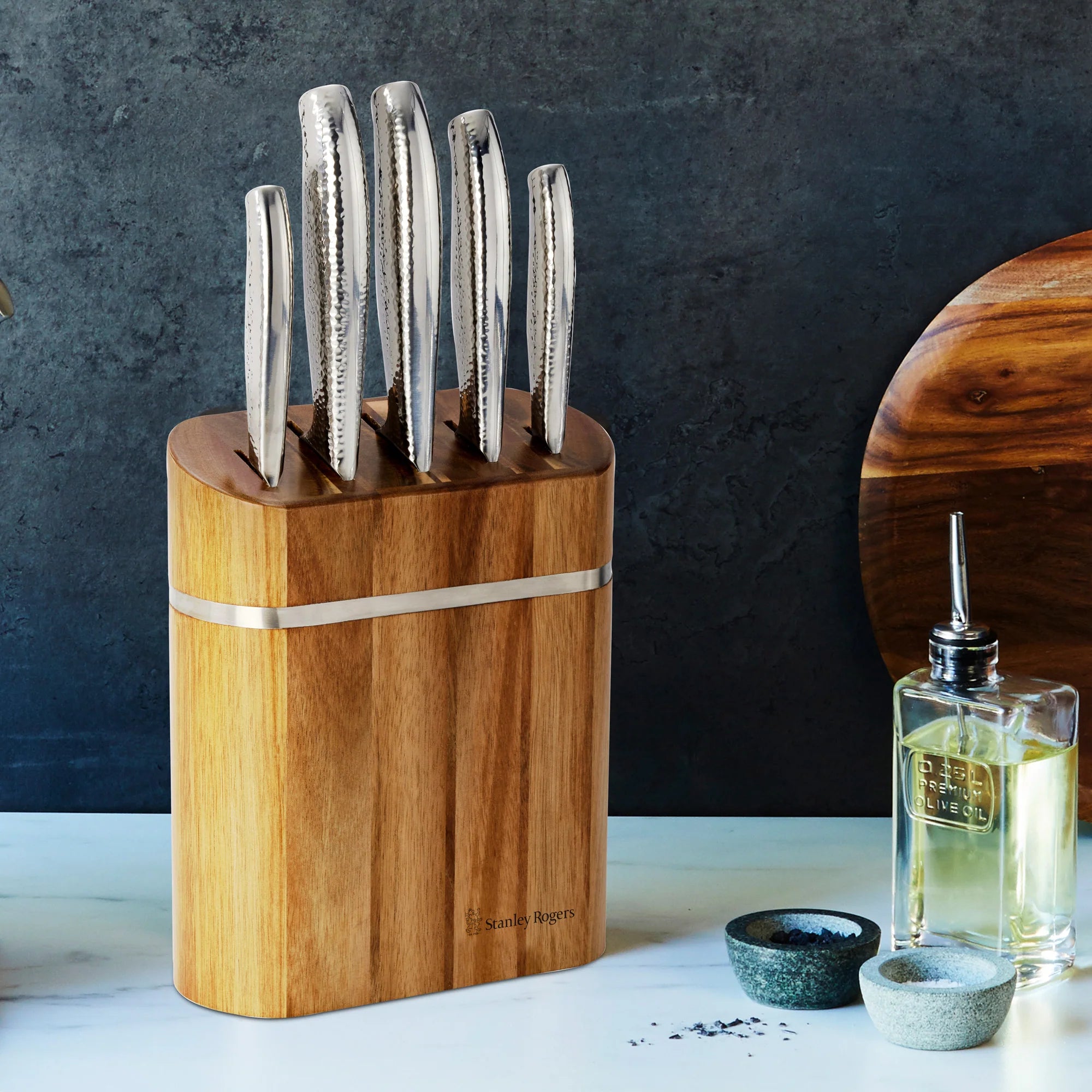 Stanley Rogers Domed Oval 6 Piece Knife Block