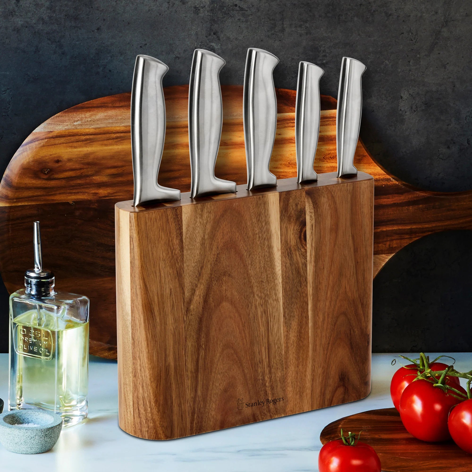 Stanley Rogers Slim Wedge 6 Piece Knife Block