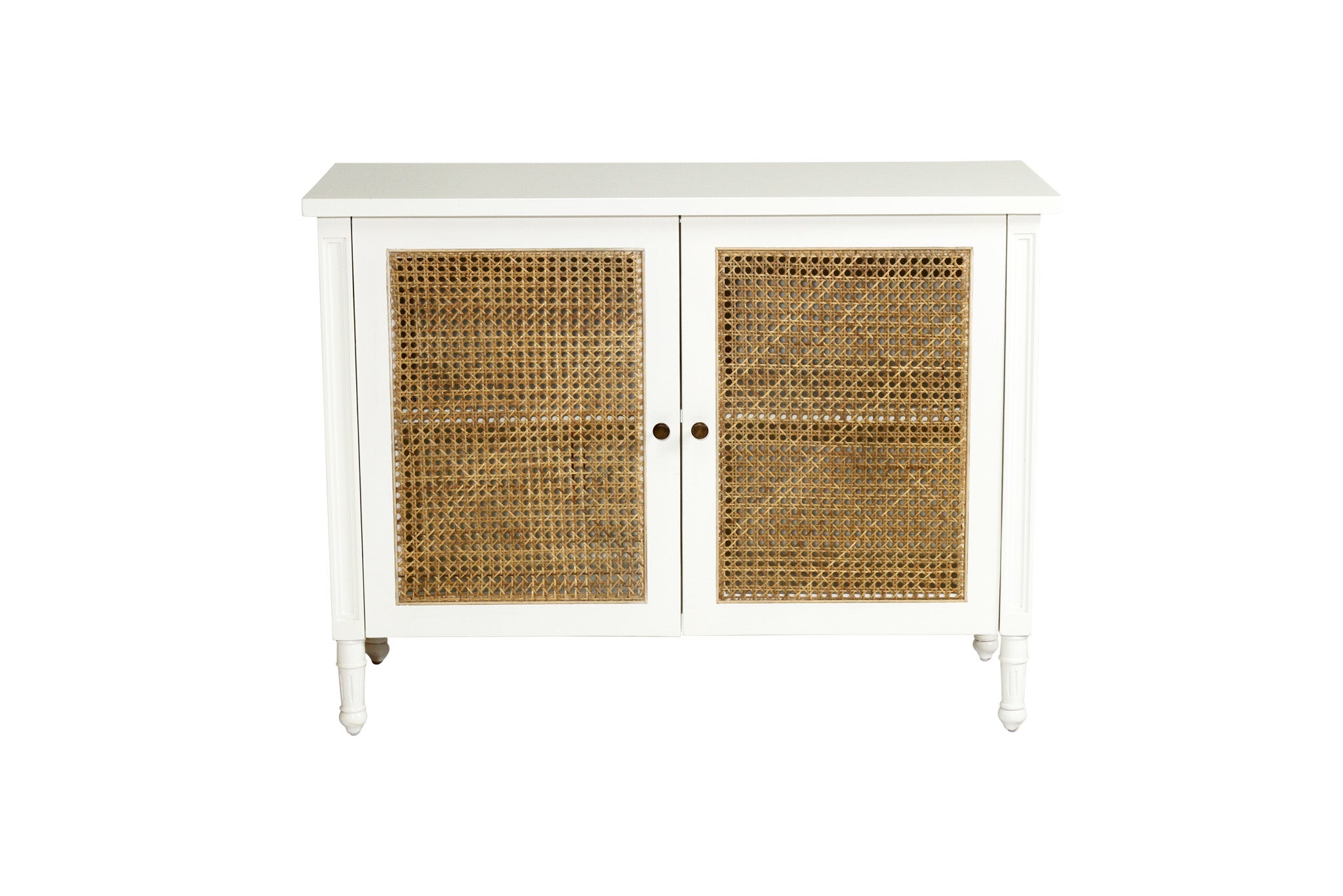 Vaucluse Mahogany & Rattan Two Door Sideboard – White